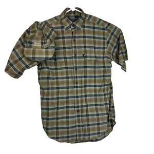 Ralph Lauren Men's Small Green Plaid Cascade Cotton with hat Combo Button Up